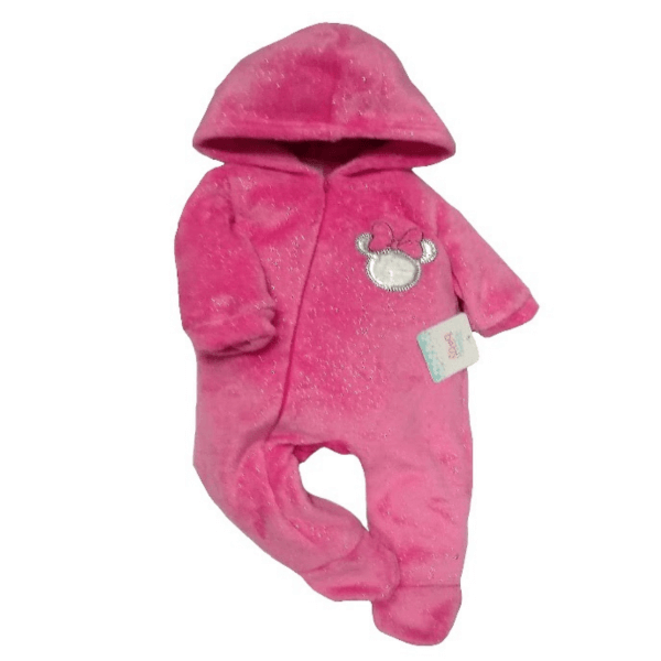 Foil Sparkles Embroidered Minnie Baby Pink Bodysuit